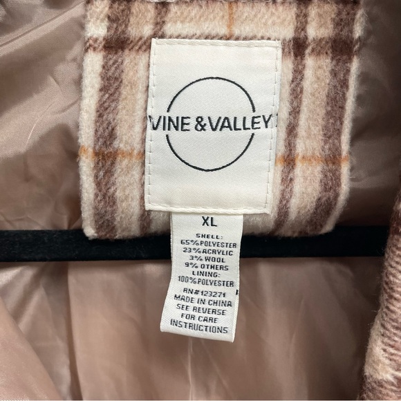 Vine & Valley womens shacket oversized plaid wool blend with pockets size XL - Picture 5 of 9